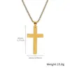 Colar Cruz de Aço Titânio Transfronteiriço Joias para Homens e Mulheres Acessórios Longos Europeus e Americanos Corrente de Aço Inoxidável Dourado 18K Não Desbota