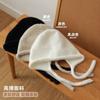 Bonito Gorro de Invierno con Correa Blanca de Conejo Cálido Suéter Gorro de Lana Tejida Orejeras Sombrero Lei Feng para Niñas