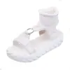 Sandalias de mujer de suela gruesa Europa y Estados Unidos transfronterizas de lana tejida con plataforma fondo más vendido Zapatos de mujer para estudiantes