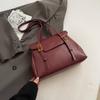 Bolso Pequeño Cuadrado Portátil de Cuero con Cera de Aceite de Textura de Alta Calidad para Mujer, Nuevo de Moda Estilo Occidental para Otoño e Invierno 2024, Bolso Cruzado