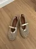 Versión de Piel de Oveja~Zapatos Planos de Malla con Pedrería Estilo Francés de Piel Genuina con Aumento Oculto de Tacón de 4 cm, Zapatos de Ballet Mary Jane con una Sola Correa para Mujer