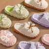 Pantuflas de Algodón 2026 con Lazo para Mujer en Invierno, Engrosadas, Cálidas, Antideslizantes, de Suela Gruesa, Lindas Pantuflas de Hogar para Pareja, Zapatos de Maternidad
