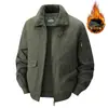 Chaqueta de algodón puro para otoño e invierno, forrada de polar y engrosada, chaqueta de trabajo para hombres de mediana edad, adecuada para todas las estaciones, chaqueta estilo jeep para papás