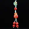 Cadena para Teléfono Móvil de Arena de Cristal Bolsita para Dinero Colgante Colgante de Bolso Marca Tranquilidad Arena Roja de Cinabrio Llavero del Año Zodiacal