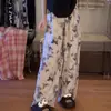 2026 Pantalones Nuevos de Algodón y Seda Verano Pantalones de Pijama de Algodón y Seda para Mujer Cintura Alta Pierna Ancha Estilo Delgado Se Pueden Usar Solos o Fuera de Casa Pantalones