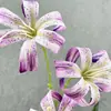 5 Cabezas de Azucenas Doradas para Arreglos Florales de Boda, Flores Artificiales para Decoración del Hogar, Piezas de Decoración de Alta Gama para Salas de Transmisión en Vivo, Flores Artificiales