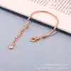 Pulsera ajustable de cadena de hueso de serpiente de 3 mm con cierre de langosta, chapada en K blanca, accesorios de joyería DIY adecuados para cuentas de agujero grande