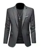 Comercio exterior transfronterizo primavera y otoño traje formal liso de un botón para hombre, blazer ajustado estilo coreano, chaqueta de una pieza para hombre