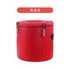 Balde isolado plástico de aço inoxidável balde de sopa comercial de camada dupla com torneira de grande capacidade de bloqueio de temperatura balde de bloqueio balde de arroz vermelho
