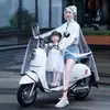 Impermeable Bicicleta Eléctrica Padre-Hijo Motocicleta Cuerpo Completo Montar en Bicicleta Estilo Nuevo Contra Lluvia Fuerte Especial para Niños Capa de Lluvia Transparente