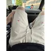 Shorts de secado rápido para adolescentes, bordados, corte diagonal, marca de moda, corte holgado, coloridos, casuales, pierna ancha, shorts de verano