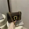 Bolso de Hombro a Cuadros con Letra Nuevo de Moda para Mujer Versátil Bolso Cuadrado Pequeño con Cadena para Mujer Bolso Cruzado de Alto Valor