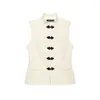 Estilo Europeo y Americano Transfronterizo Z Nueva Moda Elegante Amazon Ropa de Mujer al por Mayor Chaleco Ajustado sin Mangas 7006325