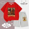 Conjunto de Camiseta de Manga Curta e Shorts Estampado para Meninos para o Verão