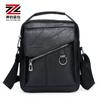 Bolsa de ombro masculina de negócios transfronteiriça, grande capacidade, resistente ao desgaste, bolsa transversal de PU, multifuncional, repelente de água, pequena bolsa para comércio exterior