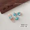 Arte de uñas con diamantes de imitación en forma de huevo de paloma K9 azul mar, moderno y lujoso, sin base, decoraciones de uñas con diamantes de imitación de azúcar helado