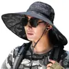 Homens Chapéu de Sol Verão Ao Ar Livre Montanhismo Viagem Protetor Solar UV Chapéu de Sol Chapéu Grande Aba Pesca Pescador Chapéu