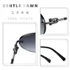 Ps33293 Gafas de Sol sin Marco para Hombres y Mujeres, Gafas de Sol de Metal, Gafas de Viaje de Moda, Gafas de Sol de Alta Gama