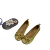 Zapatos de mujer estilo hada con lazo y punta redonda, novedad otoño 2026 versión coreana, mocasines planos de suela blanda poco profundos para mujer