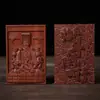 Madeira de Jujuba Fulminada Esculpida com o Mantra de Nove Caracteres da Imperatriz Púrpura, Pingente de 46 Cartas, Talismã Taoísta, Amuleto de Paz Dupla Face