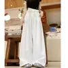 Pantalones de Ballet Anchos con Puño de Estilo Nuevo Primavera 2026 para Mujer con Encaje de Cintura Alta, Pantalones Casuales Rectos Sueltos y Adelgazantes