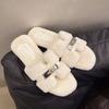 Sapatilhas de Princesa Bonitas, Pantufas de Pelo para Mulheres no Outono e Inverno, Calçado de Exterior com Sola Alta, Novo Estilo Outono e Inverno, Pantufas de Algodão para Casa