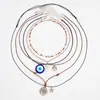 Conjunto de 6 Peças de Colares Camadas Estrela Sol Olho Estilo Étnico Retrô Europeu e Americano Elegante Exagerado Nicho
