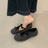 Sapatos Rasos de Bolinhas Inspirados em Chanel Estilo Francês para Mulheres, Lançamento Primavera/Verão 2026 Novos Sapatos Mary Jane Delicados com Laço Raso