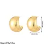 Pendientes Asimétricos de Acero Inoxidable Moda Transfronteriza Europea y Americana Estilo Simple Retro Ins para Mujer Chapados en Oro de 18 Quilates Pendientes Versátiles