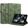 Funda adecuada para tablet iPad de 10ª generación de 10.9 pulgadas, mini6, gato mariposa en relieve, soporte giratorio 360 grados