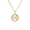 Aogu Suministro Transfronterizo Cobre Chapado en Oro Real Micro-Incrustado Joyería de Zirconio Popular Europeo y Americano Collar con Colgante de las 12 Constelaciones