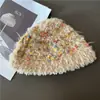 Chapéu de Lã Crochê Feito à Mão para Mulheres 2025 Novo Inverno Peludo Quente Afina o Rosto Gorro de Tricô Chapéu Tubo de Tricô