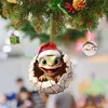 Navidad Acrílica Transfronteriza Lindo Bebé Dragón Huevo Sombrero Rojo Adorno Colgante de Árbol de Navidad Colgante para Coche 20 Xianghong