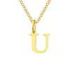 Nuevo Collar de Acero Inoxidable de 26 Letras de Amazon, Cadena para Clavícula Moderna y Versátil, Collar para Pareja con Apellido en Stock