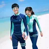 Traje de Buceo Coreano para Mujer de Manga Larga Traje de Baño de Medusa para Pareja Pantalones Divididos con Protección Solar Traje de Snorkel Delgado