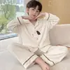 Pijama térmico para niños de otoño e invierno, forrado de forro polar, cálido conjunto de ropa de estar de manga larga con estampado de dibujos animados para niños