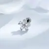 Flor Azul Neblina Hensen Joyería Nuevo Exquisito y Elegante Flor Giratoria Aleación de Titanio Piercing de Cartílago Pendiente para Oreja