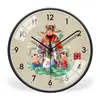 Reloj de Pared Sensuo Nuevo Estilo Chino Dios de la Riqueza para Decoración de Sala de Estar y Comedor del Hogar Reloj Silencioso de Pared