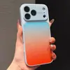 Funda de Cristal con Degradado Tipo Hielo Adecuada para iPhone 17 Pro Max Gama Alta Ventana Grande Funda para Teléfono Apple 15 Cubierta Anticaídas