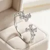 Anel Brilhante de Laço de Diamante para Mulheres 2023 Novo Tendência Nicho Design Simples Moda Versátil Anel para Mulheres