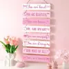 Decoração de Parede de Madeira Inspiradora Positiva para Quarto de Menina Verão Cruzamento Princesa Borboleta Arco-Íris Placa de Madeira para Porta