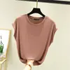 Nova Camiseta de Verão 2025 Sem Mangas para Mulheres, Camisa Básica Versátil de Modal, Camada Interna Fina, Top de Cor Pura Tamanho Grande