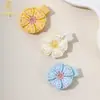 Nuevo Pasador de Flor Redonda Tejida para Niñas, Tela Completa, Accesorio para el Cabello, Suave con el Cabello, Pinza para Flequillo Lateral, Adorno para el Cabello