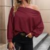 Amazon Transfronterizo 2024 Nuevos Diseños Europeos y Americanos Ropa Tops Otoño Cuello de Una Línea Hombros Descubiertos Sudaderas para Mujeres Venta al por Mayor
