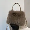 Bolso de Felpa a la Moda Otoño e Invierno Bolso de Mano Bolso de Pelo Largo Elegante y Lindo Bolso Nuevo Bolso Cruzado Bolso de Hombro Bolso Peludo Nicho