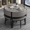 Rock Plate Light Luxury Storage Mesa de Jantar e Cadeira Combinação Pequeno Apartamento Moderno Simples Mesa de Jantar Doméstica Pequena Mesa Redonda Mesa de Jantar e Cadeira