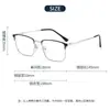 Gafas Cuadradas Clásicas de Negocio Sin Graduación para Hombres, Armazones de Metal Grandes de Moda Anti-Luz Azul Al por Mayor