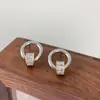 Pendientes de aro para mujer con diseño de nicho, estilo europeo y americano, de metal, con diamantes, cintura pequeña, pendientes de lujo ligero