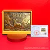 Escultura de bronce en relieve estilo chino "Fortuna Abundante Año Tras Año" de oro puro 999, decoración de mesa tridimensional, personalizable para venta al por mayor