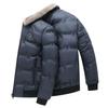 Moderna Ropa Exterior de Algodón para Hombre con Cuello de Piel Ropa Exterior de Invierno Abrigada Corta de Algodón Cálida Cuello Solapa Ropa Exterior de Algodón con Relleno Casual de Invierno